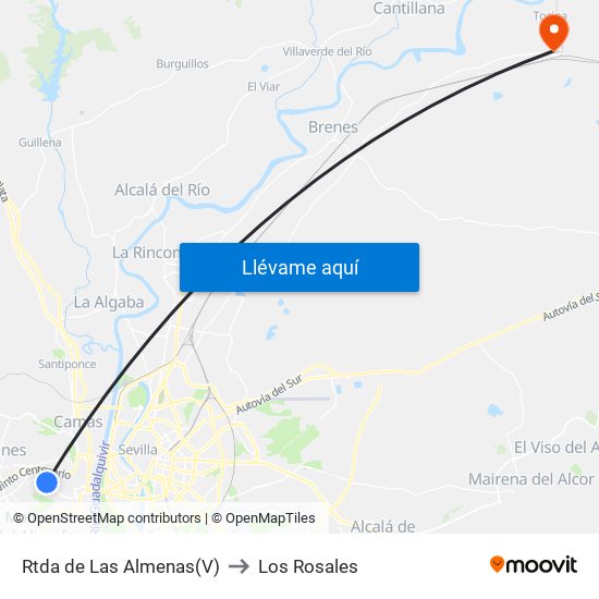 Rtda de Las Almenas(V) to Los Rosales map