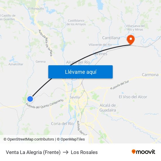 Venta La Alegria (Frente) to Los Rosales map