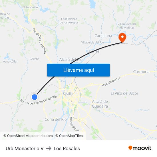 Urb Monasterio V to Los Rosales map