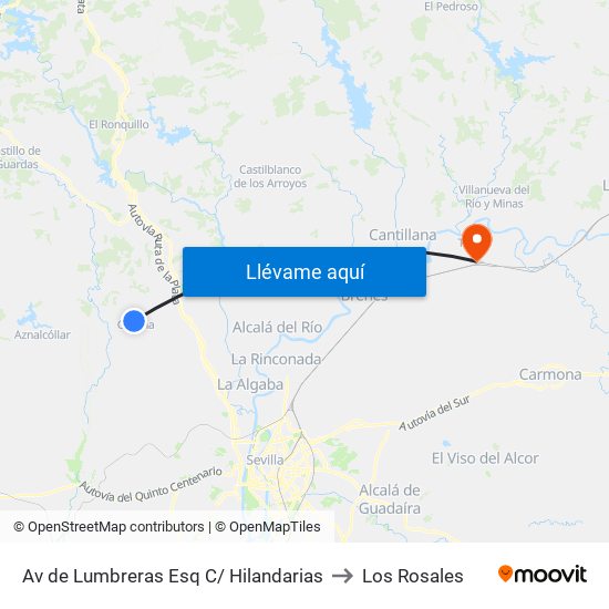 Av de Lumbreras Esq C/ Hilandarias to Los Rosales map