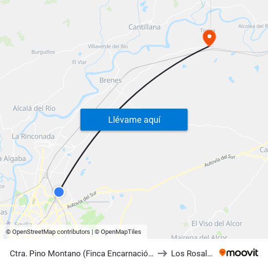 Ctra. Pino Montano (Finca Encarnación) to Los Rosales map