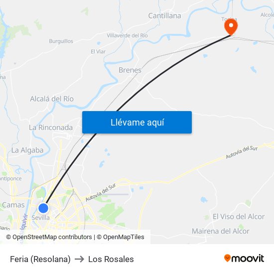 Feria (Resolana) to Los Rosales map