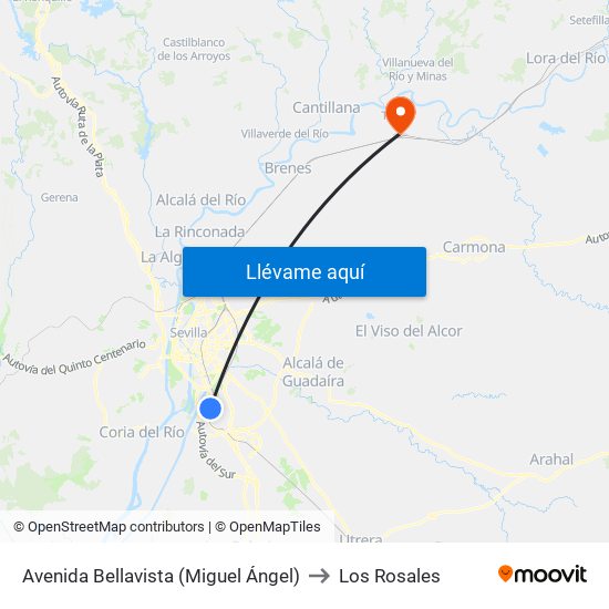 Avenida Bellavista (Miguel Ángel) to Los Rosales map