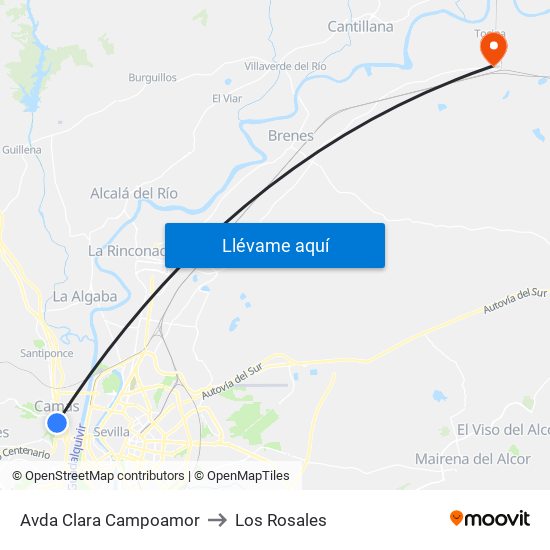 Avda Clara Campoamor to Los Rosales map