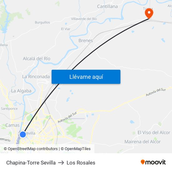 Chapina-Torre Sevilla to Los Rosales map