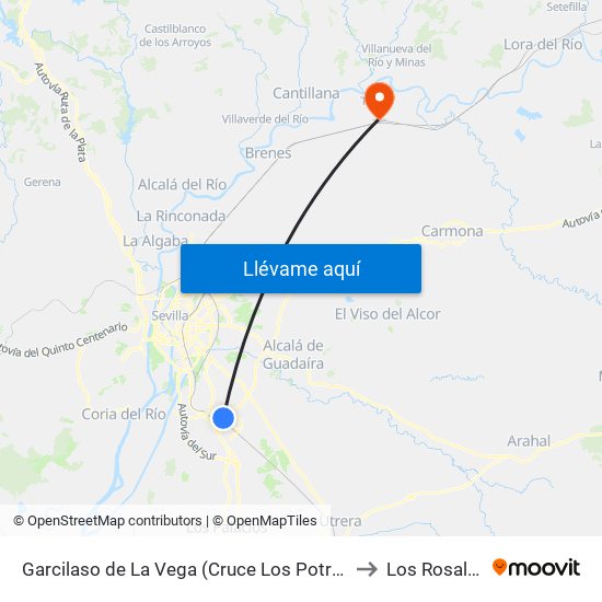 Garcilaso de La Vega (Cruce Los Potros) to Los Rosales map
