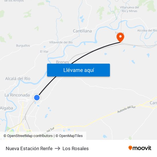 Nueva Estación Renfe to Los Rosales map