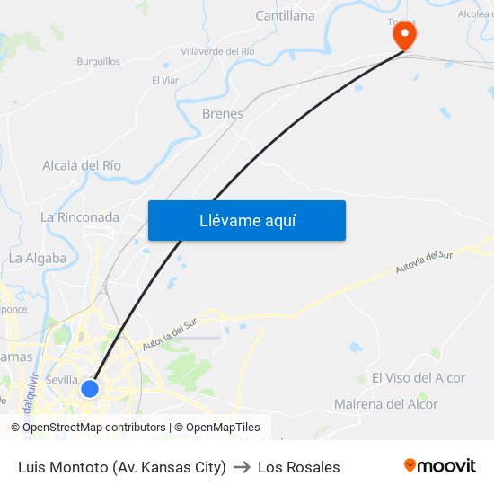 Luis Montoto (Av. Kansas City) to Los Rosales map