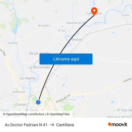 Av Doctor Fedriani N 41 to Cantillana map