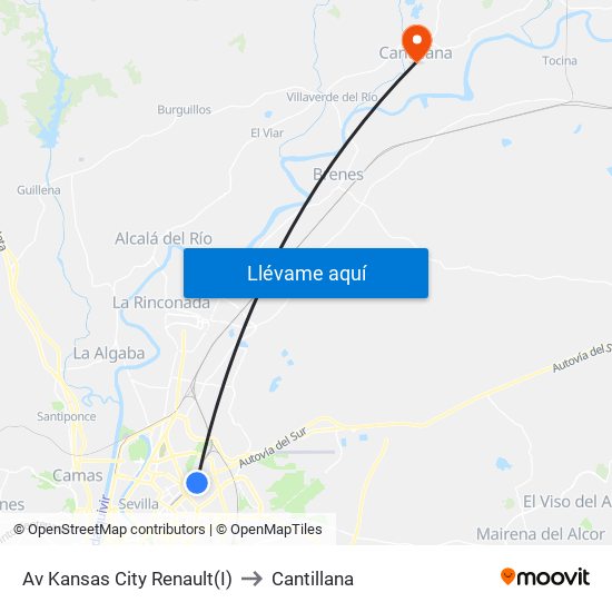 Av Kansas City Renault(I) to Cantillana map