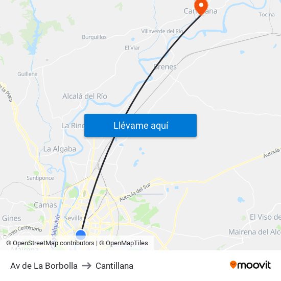 Av de La Borbolla to Cantillana map