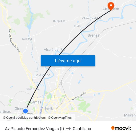 Av Placido Fernandez Viagas (I) to Cantillana map