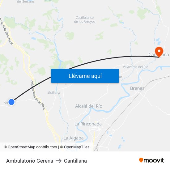 Ambulatorio Gerena to Cantillana map