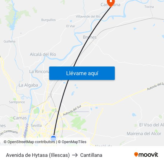 Avenida de Hytasa (Illescas) to Cantillana map