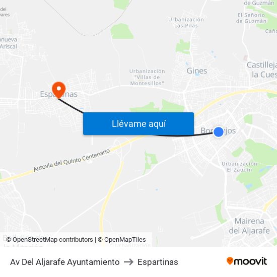 Av Del Aljarafe Ayuntamiento to Espartinas map