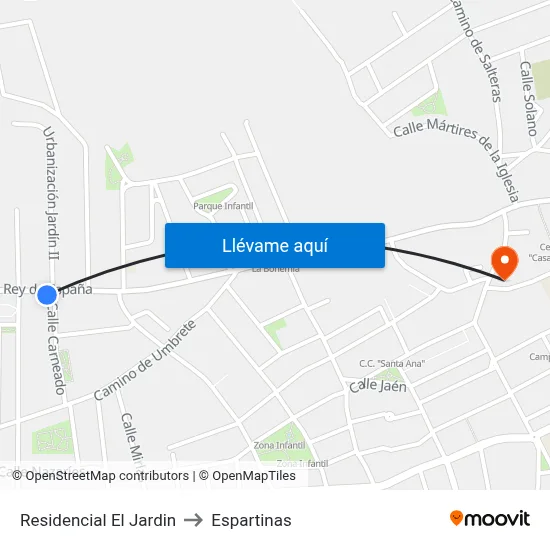 Residencial El Jardin to Espartinas map