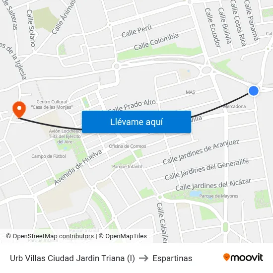 Urb Villas Ciudad Jardin Triana (I) to Espartinas map