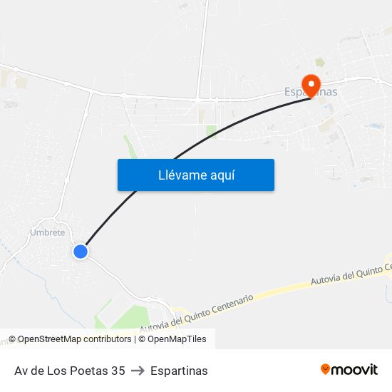 Av de Los Poetas 35 to Espartinas map