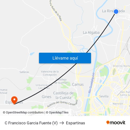 C Francisco Garcia Fuente (V) to Espartinas map