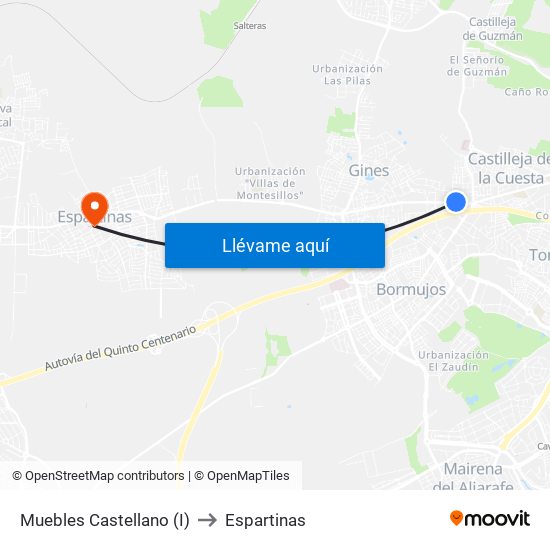 Muebles Castellano (I) to Espartinas map