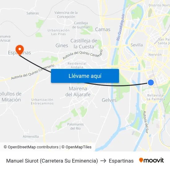 Manuel Siurot (Carretera Su Eminencia) to Espartinas map
