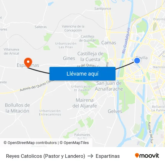 Reyes Catolicos (Pastor y Landero) to Espartinas map
