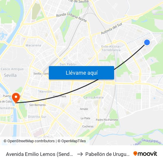 Avenida Emilio Lemos (Sendai) to Pabellón de Uruguay map