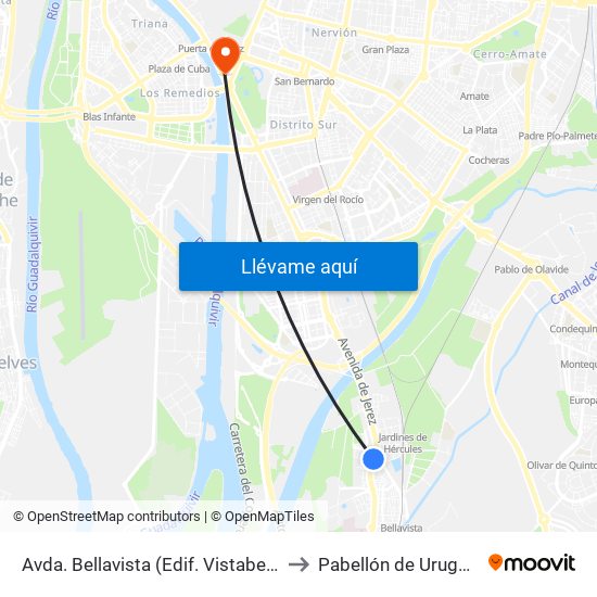 Avda. Bellavista (Edif. Vistabella) to Pabellón de Uruguay map