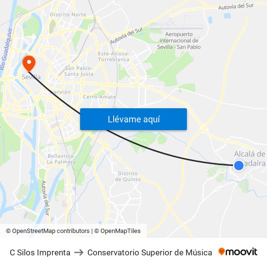 C Silos Imprenta to Conservatorio Superior de Música map