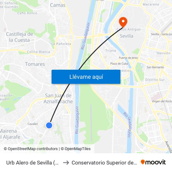 Urb Alero de Sevilla (Frente) to Conservatorio Superior de Música map