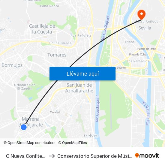C Nueva Confiteria to Conservatorio Superior de Música map