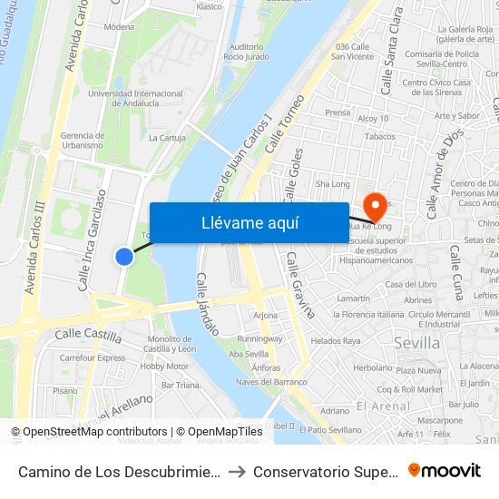 Camino de Los Descubrimientos (Torre Sevilla) to Conservatorio Superior de Música map