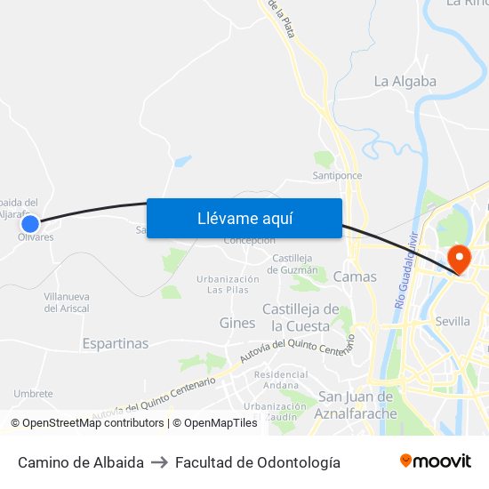 Camino de Albaida to Facultad de Odontología map