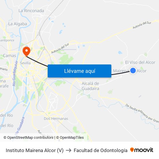 Instituto Mairena Alcor (V) to Facultad de Odontología map
