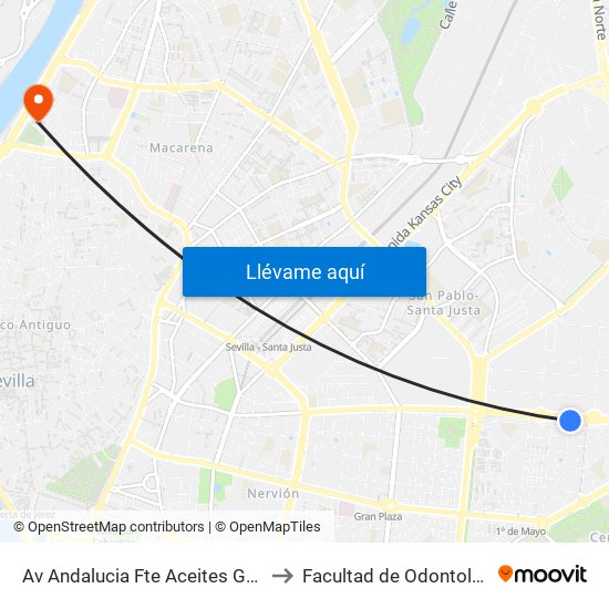 Av Andalucia Fte Aceites Guillen to Facultad de Odontología map