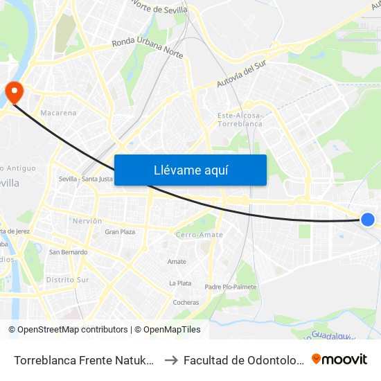 Torreblanca Frente Natuka (I) to Facultad de Odontología map