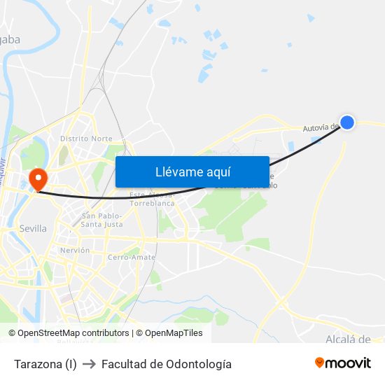 Tarazona (I) to Facultad de Odontología map
