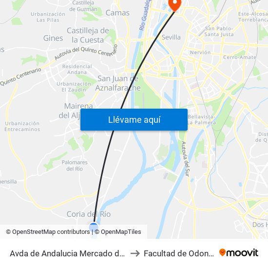 Avda de Andalucia Mercado de Abastos to Facultad de Odontología map