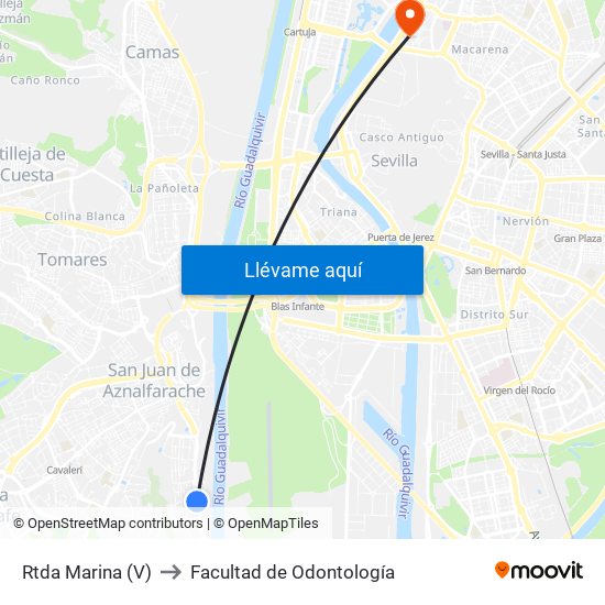 Rtda Marina (V) to Facultad de Odontología map