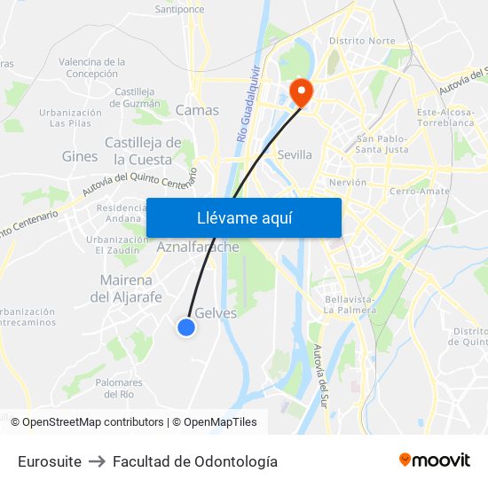 Eurosuite to Facultad de Odontología map