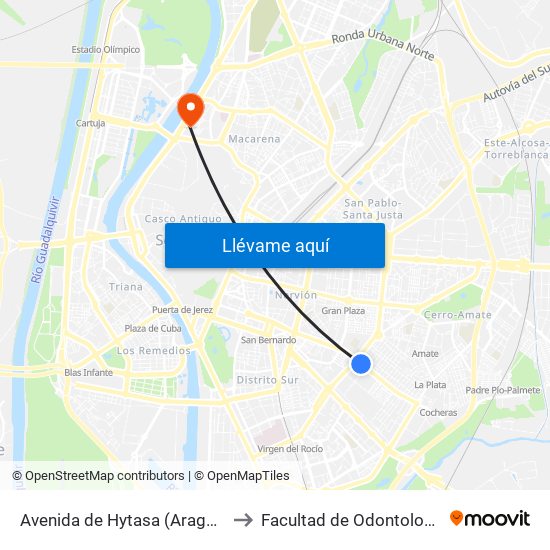 Avenida de Hytasa (Aragón) to Facultad de Odontología map
