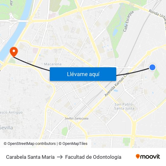 Carabela Santa María to Facultad de Odontología map