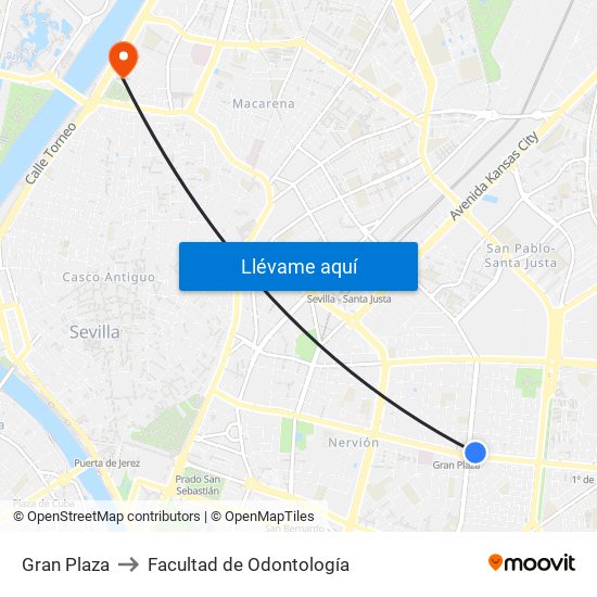 Gran Plaza to Facultad de Odontología map