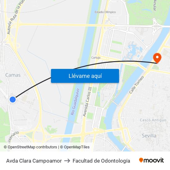 Avda Clara Campoamor to Facultad de Odontología map