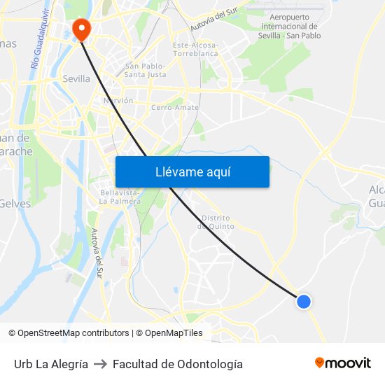 Urb La Alegría to Facultad de Odontología map