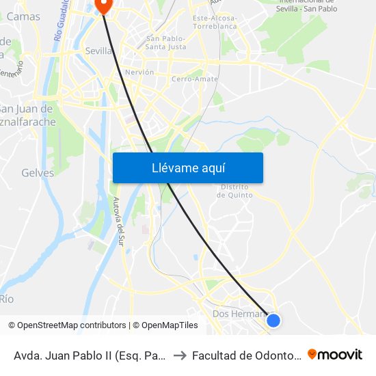 Avda. Juan Pablo II (Esq. Pablo Vi) to Facultad de Odontología map