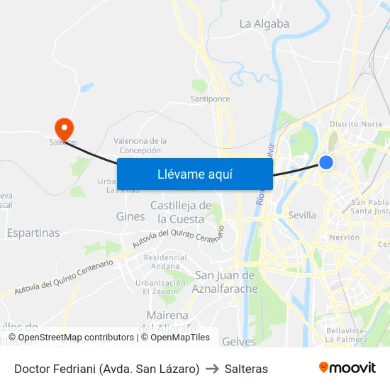 Doctor Fedriani (Avda. San Lázaro) to Salteras map