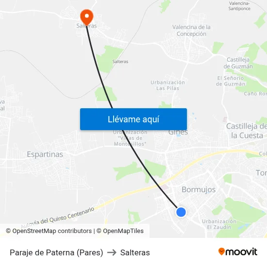 Paraje de Paterna (Pares) to Salteras map