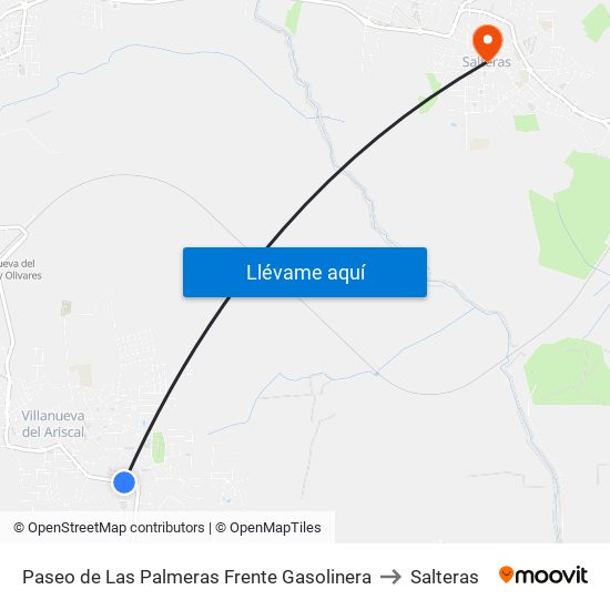 Paseo de Las Palmeras Frente Gasolinera to Salteras map