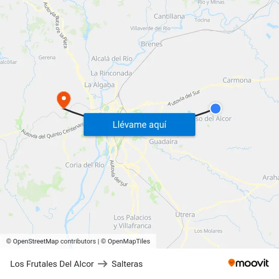 Los Frutales Del Alcor to Salteras map